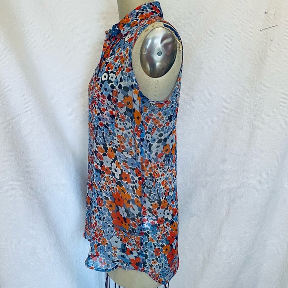 Equipment silk georgette sleeveless button down blouse - Picture 3 of 6